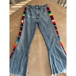 Breyer & Eliot reworked vintage levi jeans boho bell bottom one of a kind sz 26